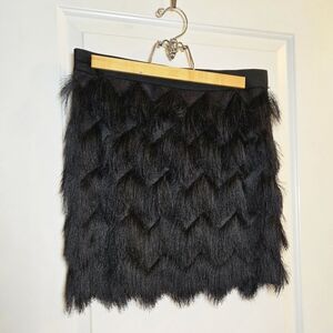 Elegant Max Studio Black Feathered Skirt